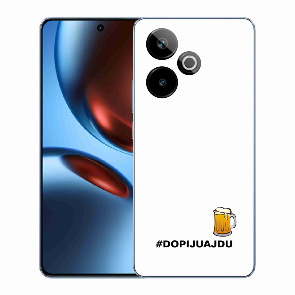 Gelový kryt mmCase na Realme GT 7 5G/GT 7T 5G - pivní motiv 1 bílé pozadí