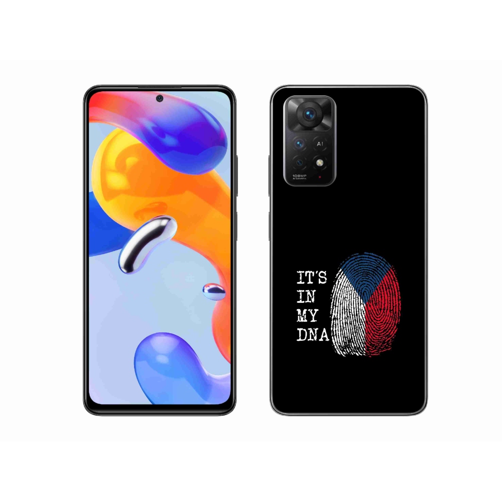 Gelový kryt mmCase na Xiaomi Redmi Note 11 Pro 4G/5G - vlajka otisk prstu černé pozadí