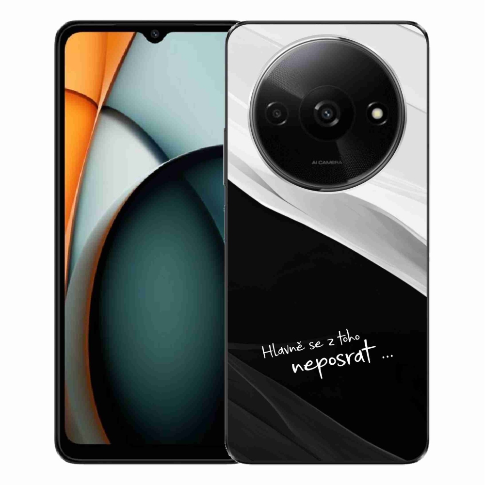 Gelový kryt mmCase na Xiaomi Redmi A3  - vtipný text 13 černobílé pozadí