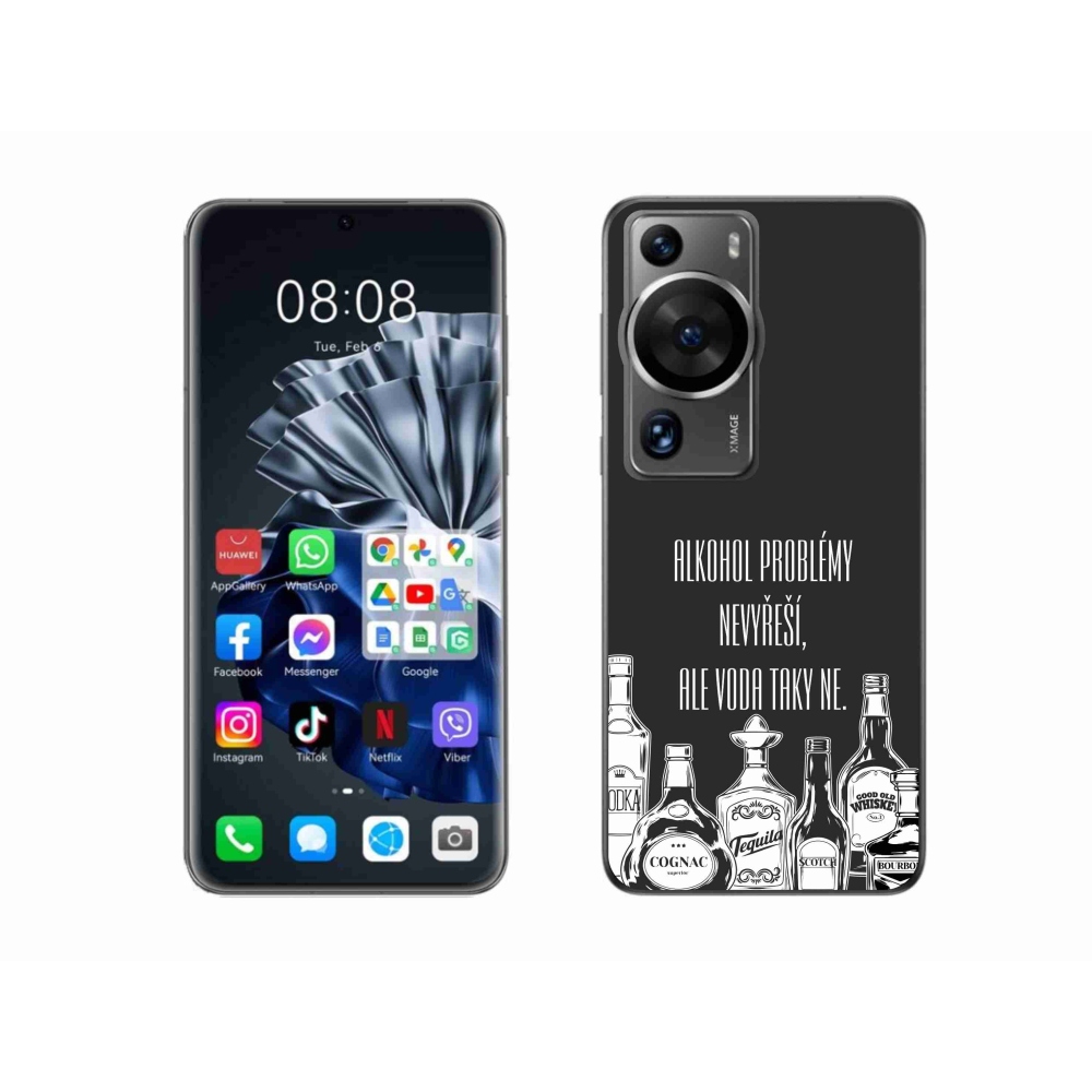 Gelový kryt mmCase na Huawei P60 Pro - vtipný text černé pozadí