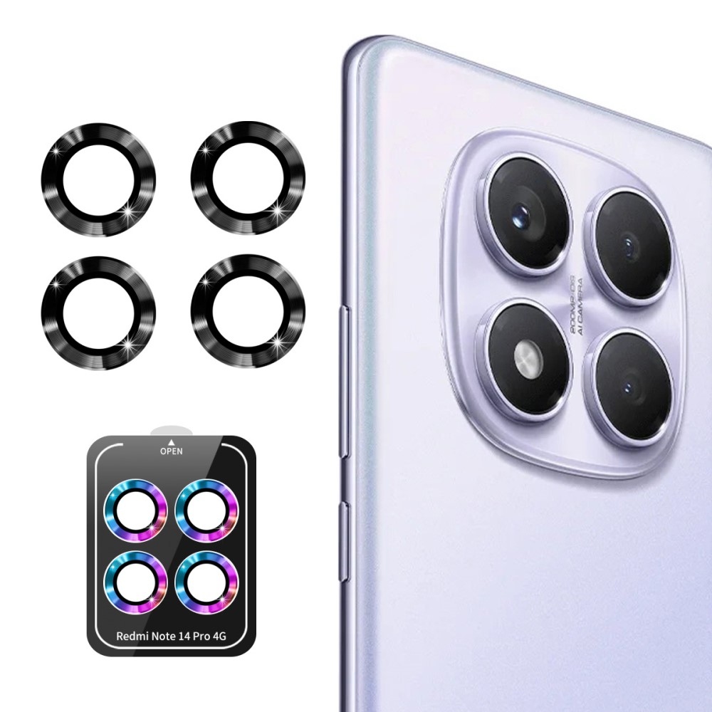 ENK Metal sklo čočky fotoaparátu na Xiaomi Redmi Note 14 Pro (samostatná skla) - černé