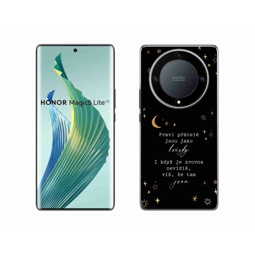 Gelový kryt mmCase na Honor Magic 5 Lite 5G - citát 6 černé pozadí