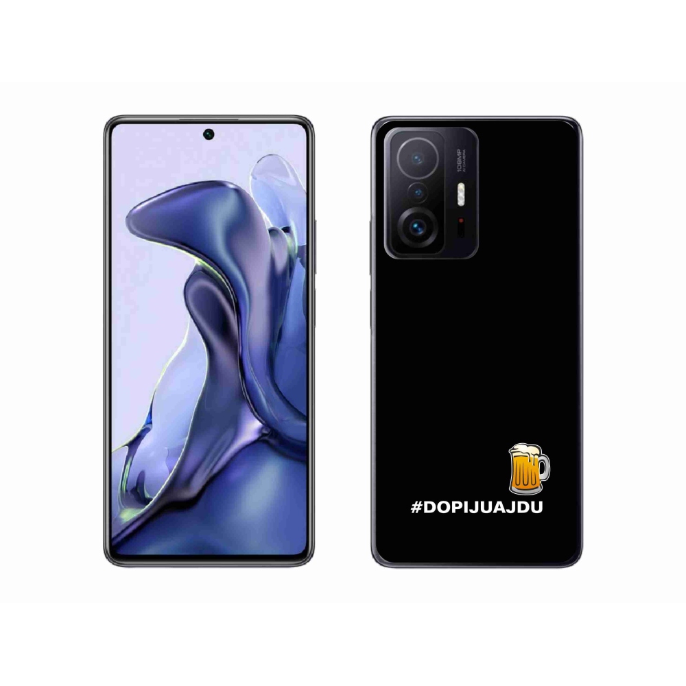 Gelový kryt mmCase na Xiaomi 11T Pro - pivní motiv 1 černé pozadí