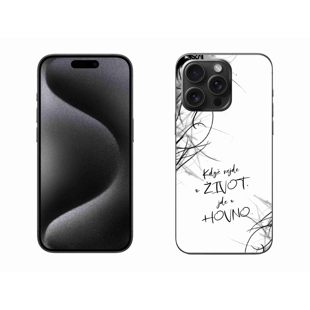 Gelový kryt mmCase na iPhone 15 Pro Max - vtipný text 16 bílé pozadí