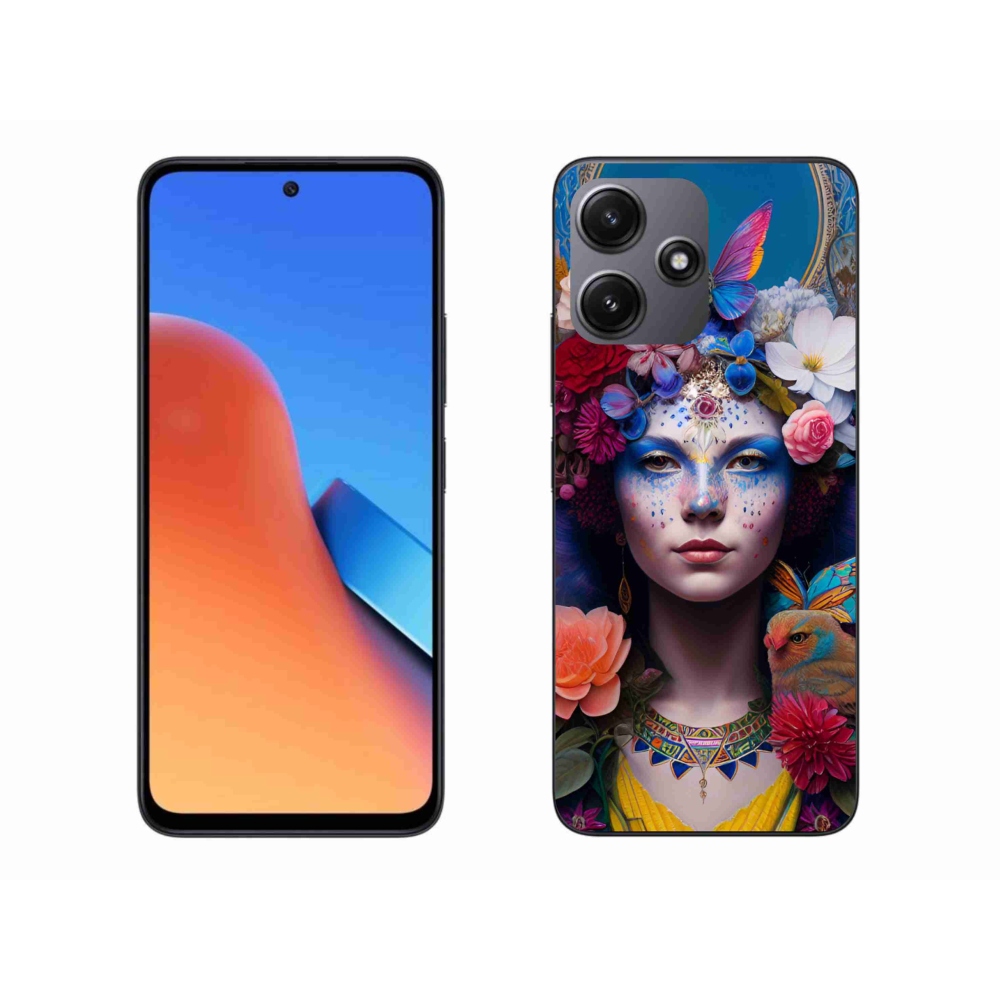Gelový kryt mmCase na Xiaomi Redmi 12 5G - žena s květinami