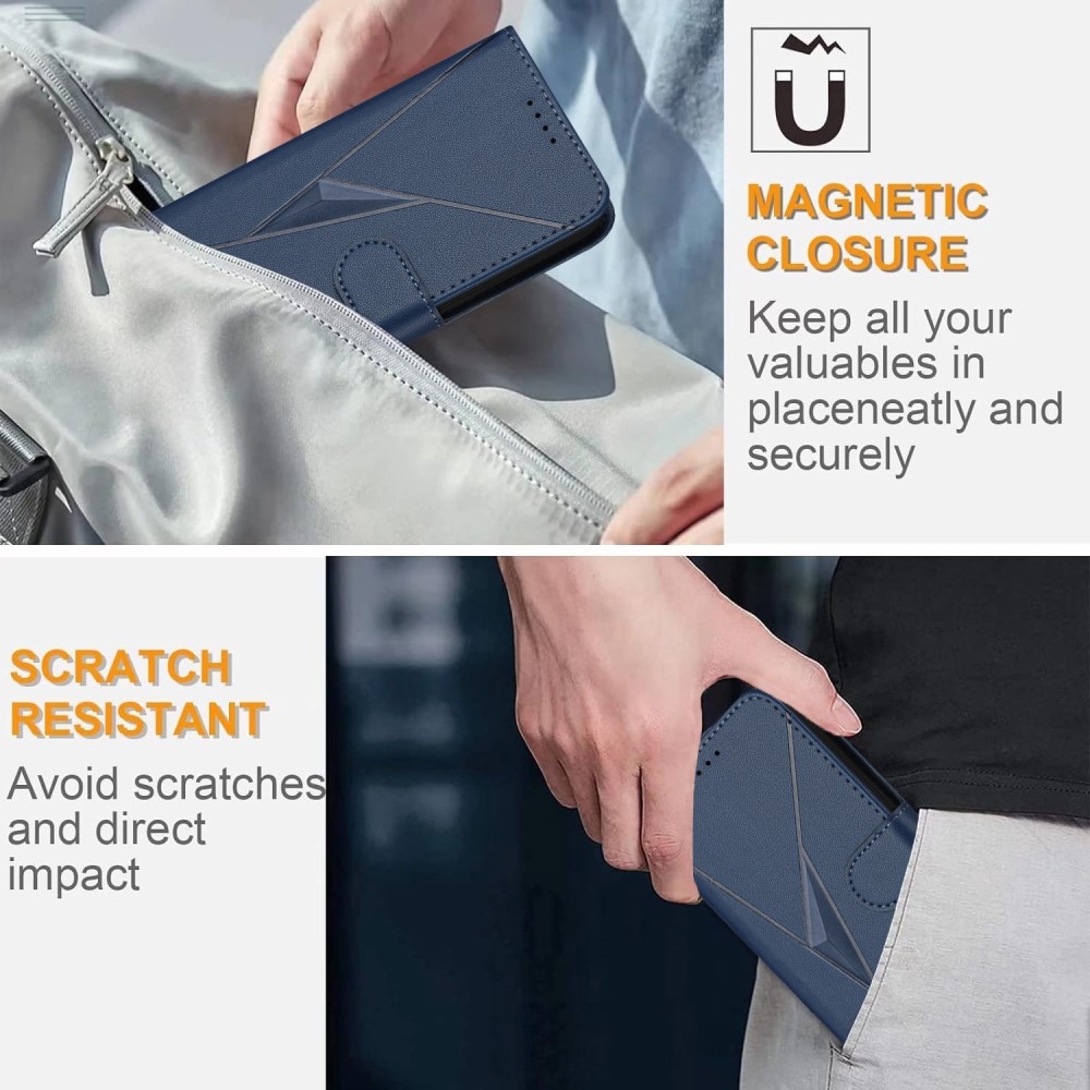 Triangles knížkové pouzdro na Realme 14 5G - modré