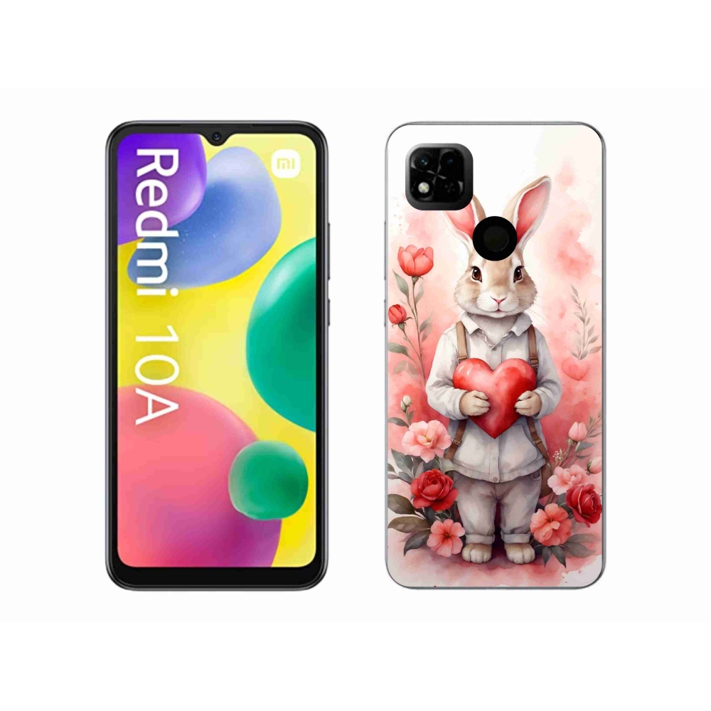 Gelový kryt mmCase na Xiaomi Redmi 10A - zajíc se srdíčkem