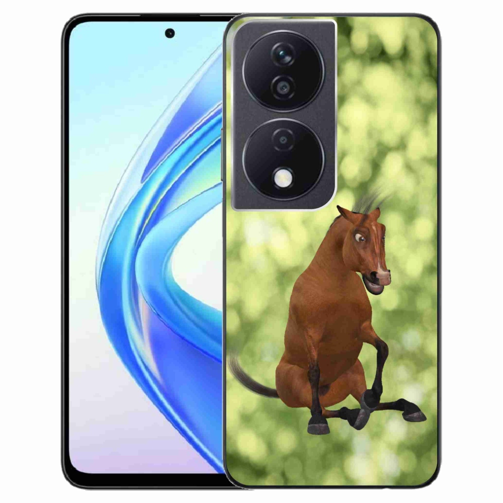 Gelový kryt mmCase na Honor X7b/Honor 90 Smart - hnědý kreslený kůň 1