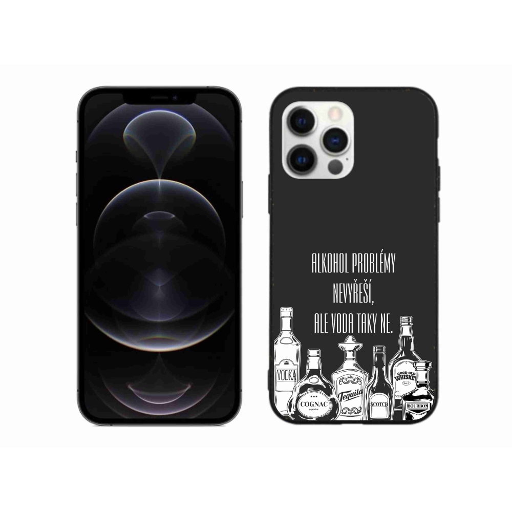 Gelový kryt mmCase na iPhone 12 Pro Max - vtipný text černé pozadí