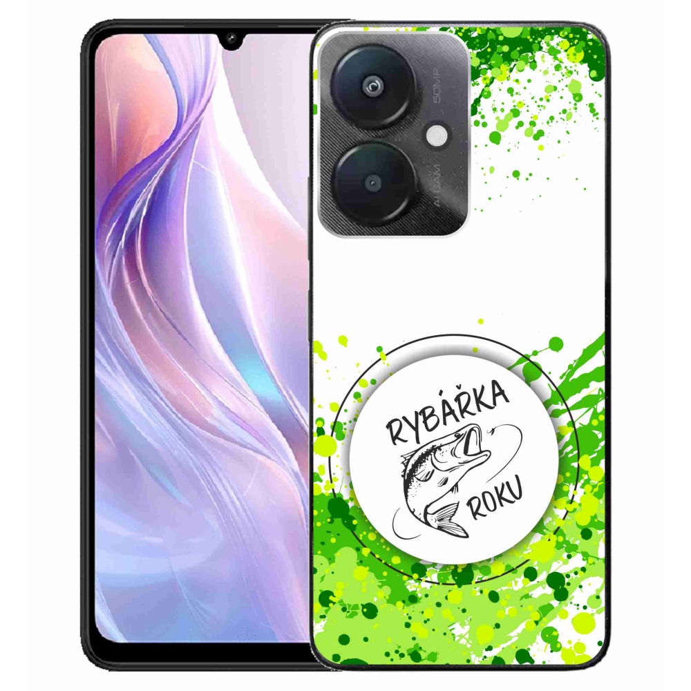 Gelový kryt mmCase na Xiaomi Redmi 13C 5G  - rybářka roku bílé pozadí
