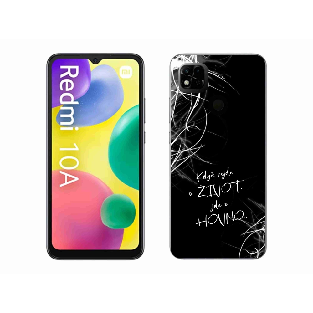 Gelový kryt mmCase na Xiaomi Redmi 10A - vtipný text 16 černé pozadí