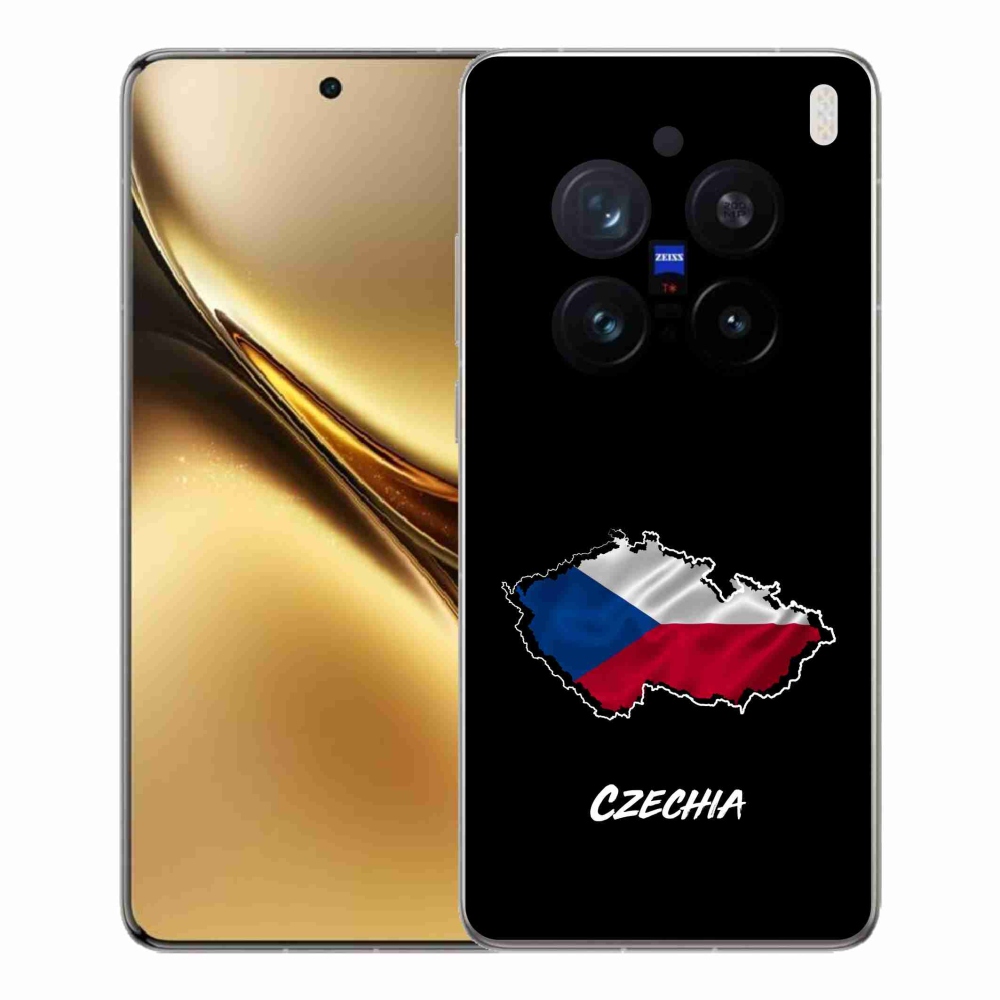 Gelový kryt mmCase na Vivo X200 Pro 5G - Czechia černé pozadí