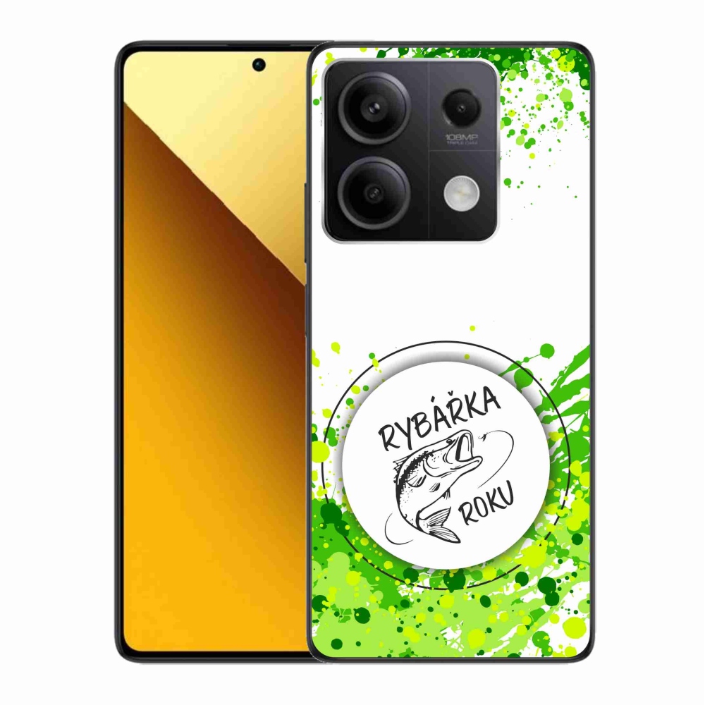 Gelový kryt mmCase na Xiaomi Redmi Note 13 5G - rybářka roku bílé pozadí