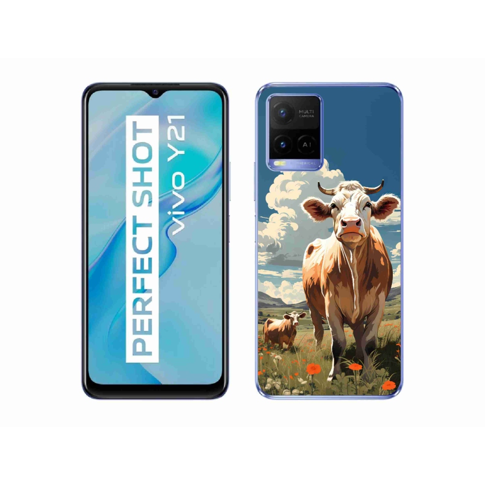 Gelový kryt mmCase na Vivo Y21/Y21s/Y33s - krávy na louce
