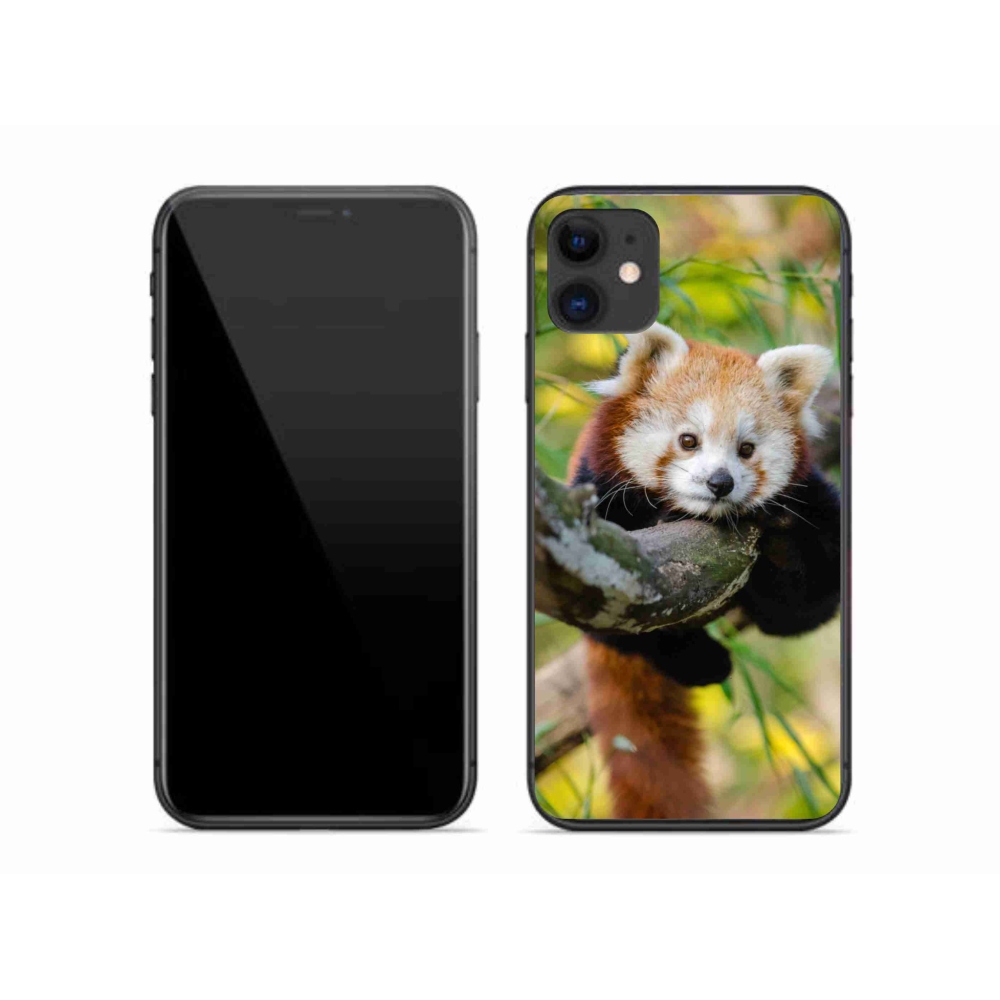 Gelový kryt mmCase na iPhone 11 - panda červená
