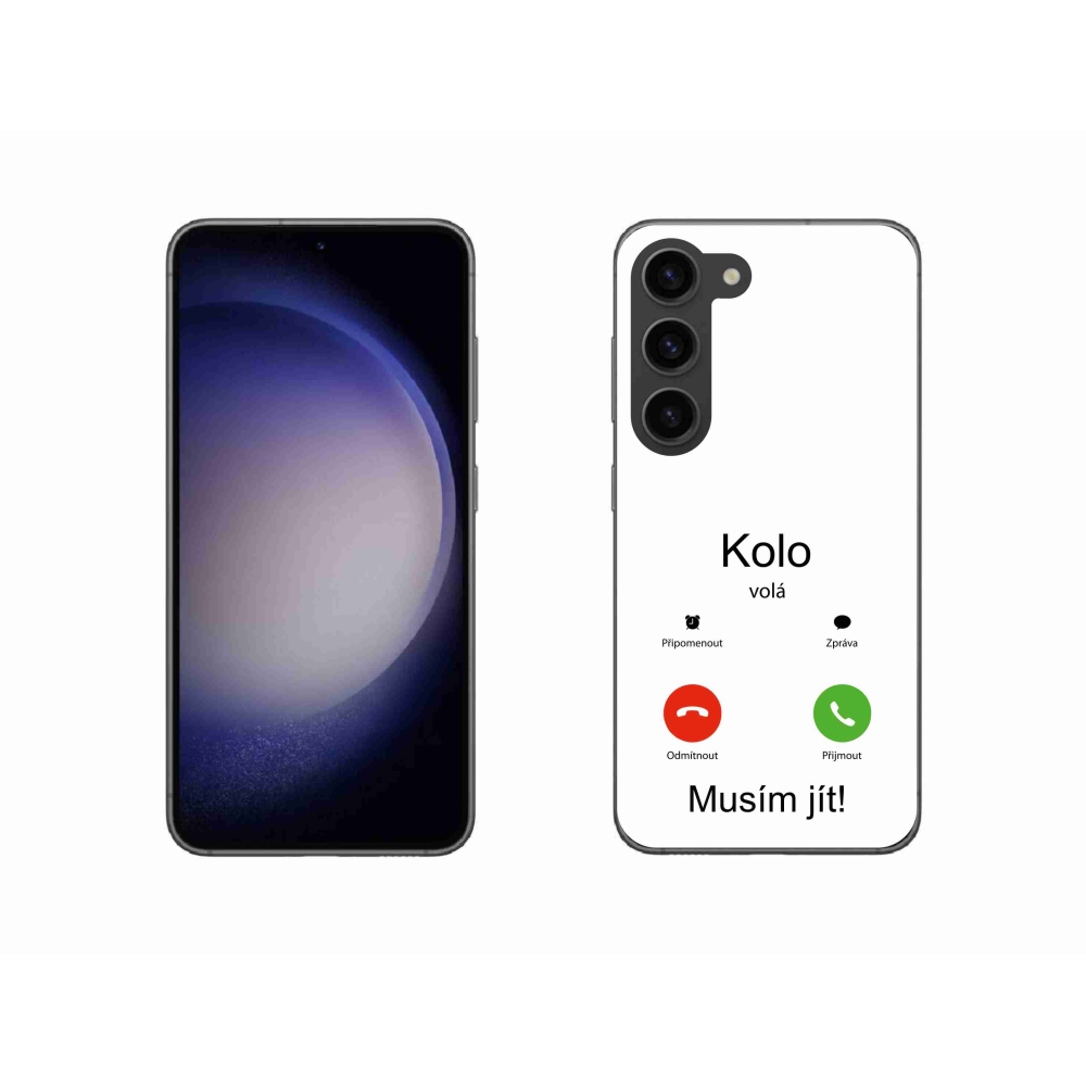 Gelový kryt mmCase na Samsung Galaxy S23 5G - kolo volá bílé pozadí