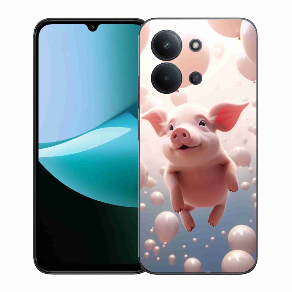 Gelový kryt mmCase na Xiaomi Redmi 15C 4G (171mm)/Poco C85 4G (171mm) - prasátko s balónky