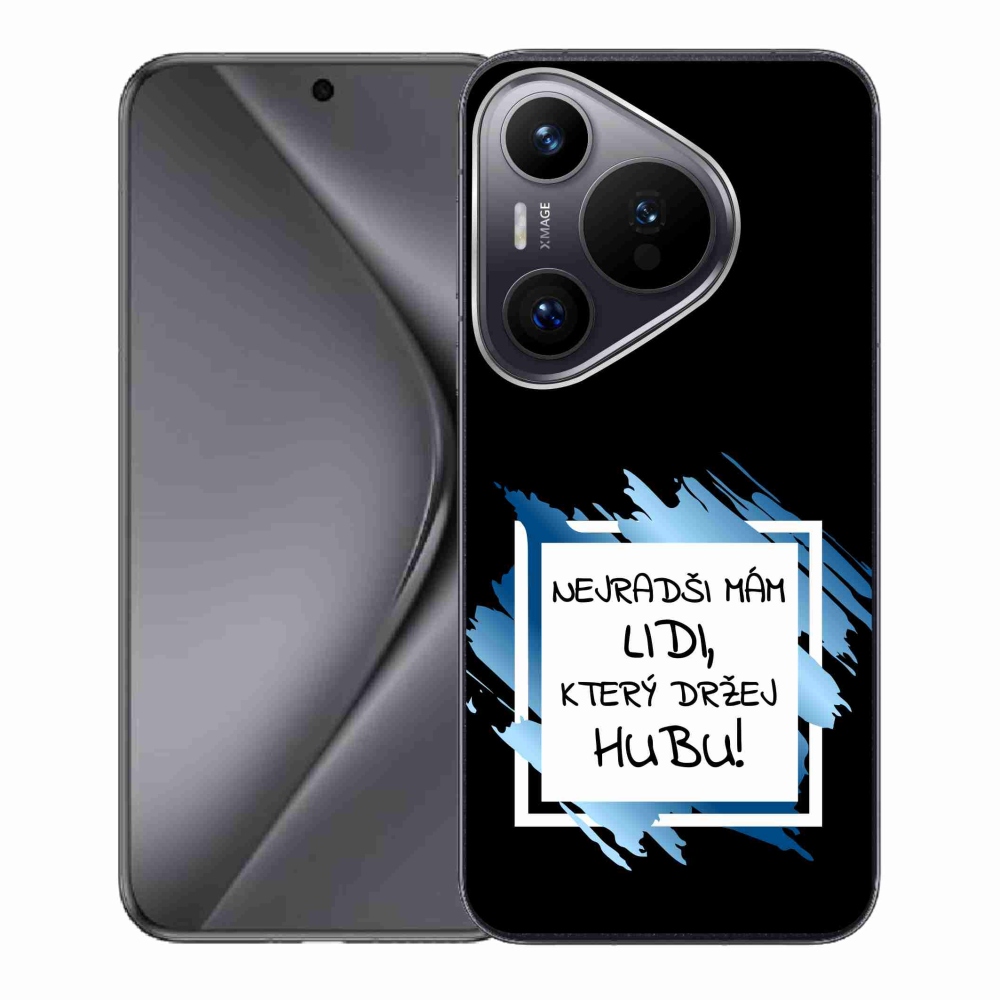 Gelový kryt mmCase na Huawei Pura 70 - vtipný text 7 bíločerné pozadí