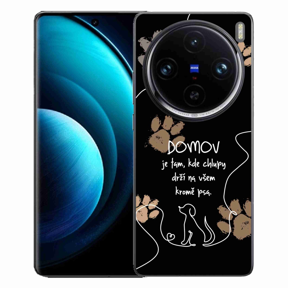 Gelový kryt mmCase na Vivo X100 Pro 5G - psí motiv černé pozadí