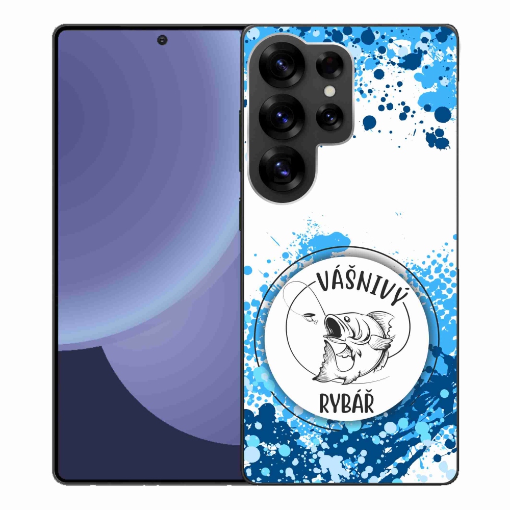Gelový kryt mmCase na Samsung Galaxy S25 Ultra - vášnivý rybář bílé pozadí