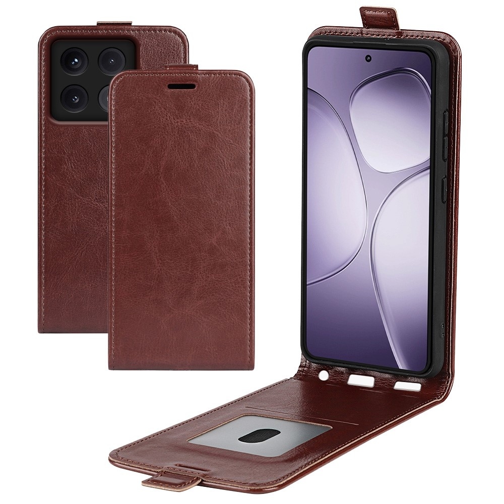 Vertical knížkové pouzdro na Xiaomi 14T Pro - hnědé
