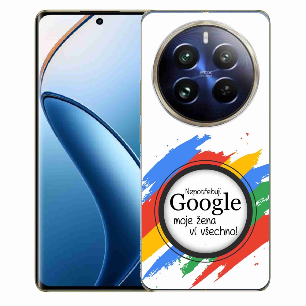 Gelový kryt mmCase na Realme 12 Pro 5G/12 Pro+ 5G - žena ví všechno bílé pozadí