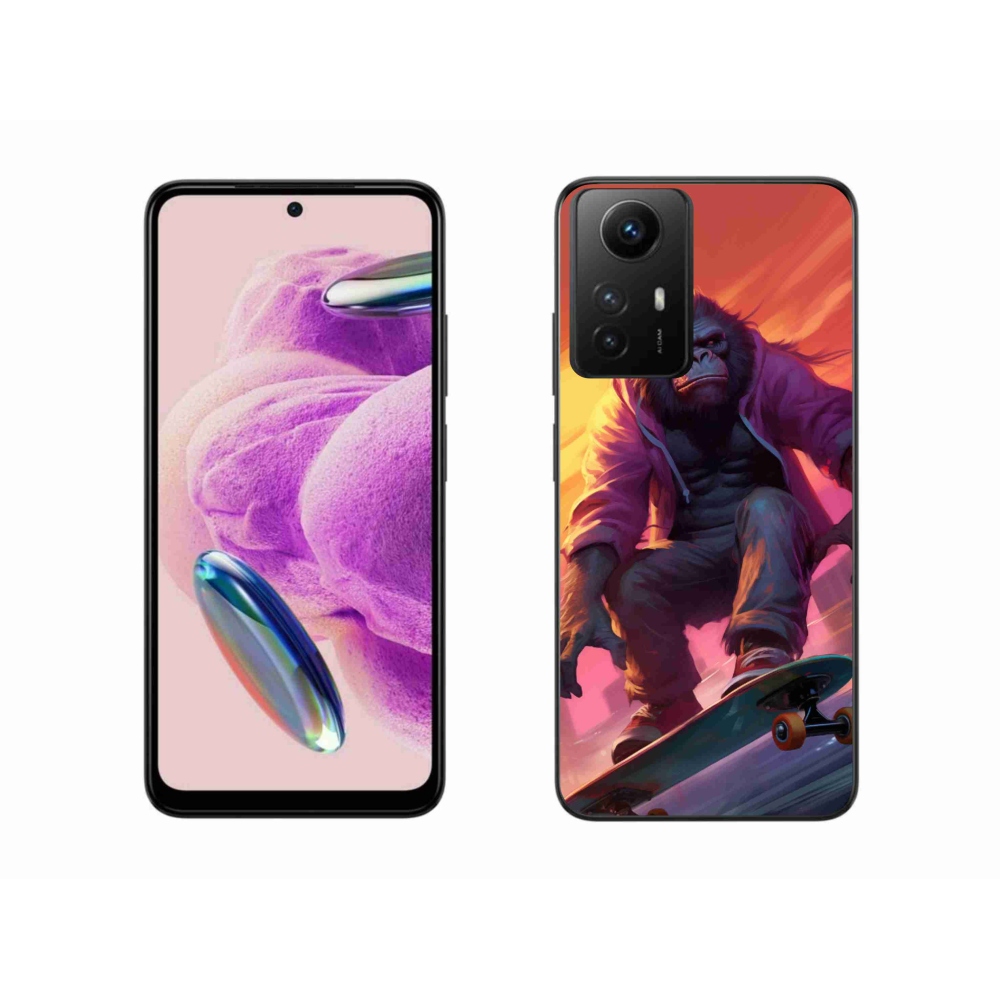 Gelový kryt mmCase na Xiaomi Redmi Note 12S - gorila na skateboardu