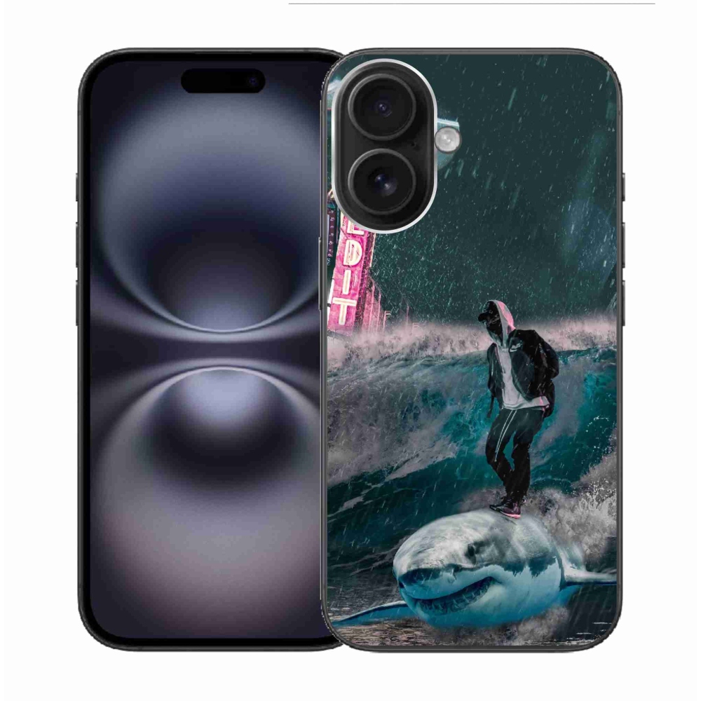 Gelový kryt mmCase na iPhone 16 - žralok