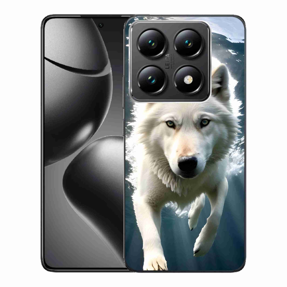 Gelový kryt mmCase na Xiaomi 14T Pro - bílý vlk