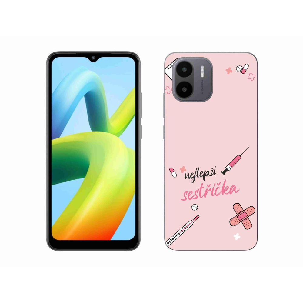 Gelový kryt mmCase na Xiaomi Redmi A1 - nejlepší sestřička růžové pozadí