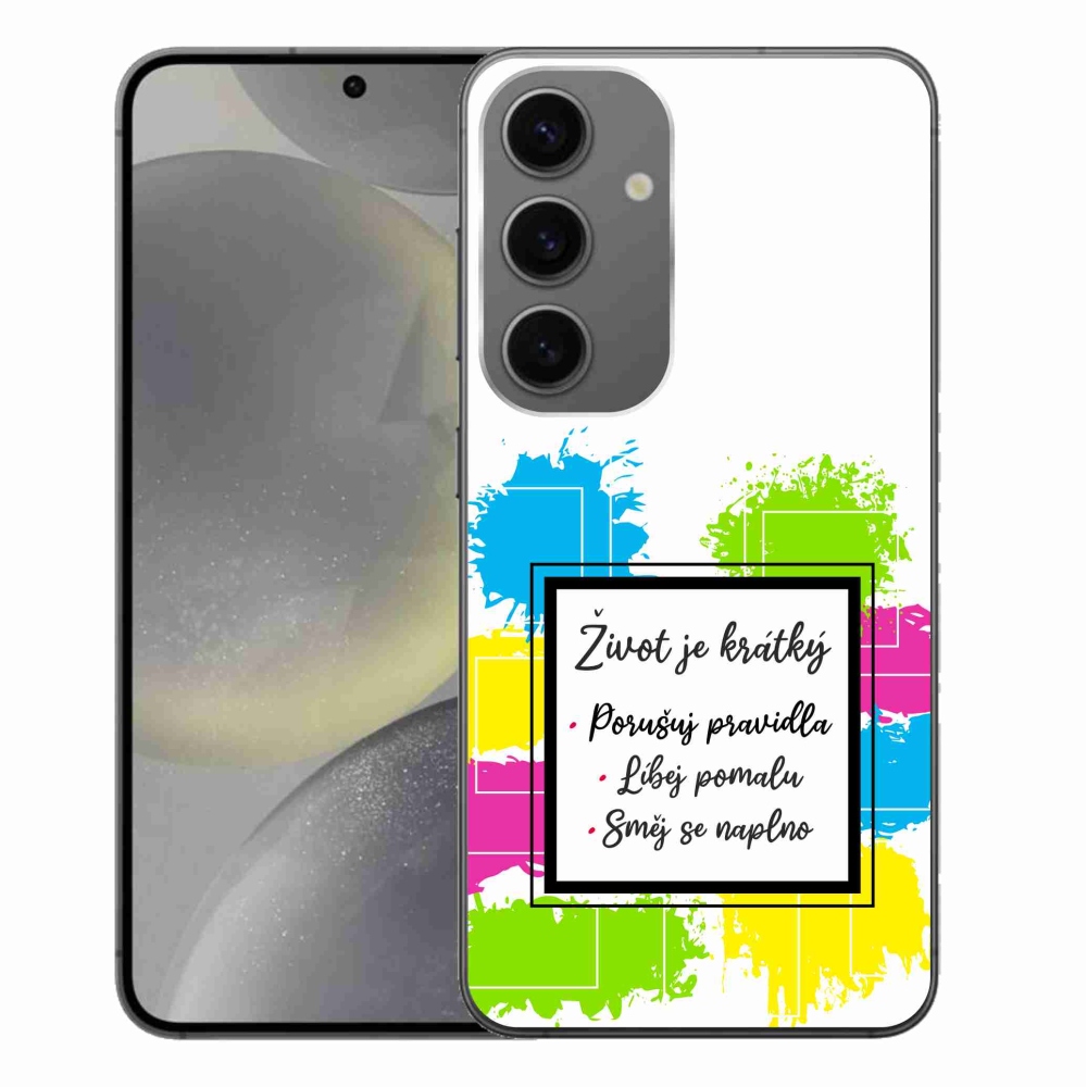 Gelový kryt mmCase na Samsung Galaxy S24+ - citát 5 bílé pozadí