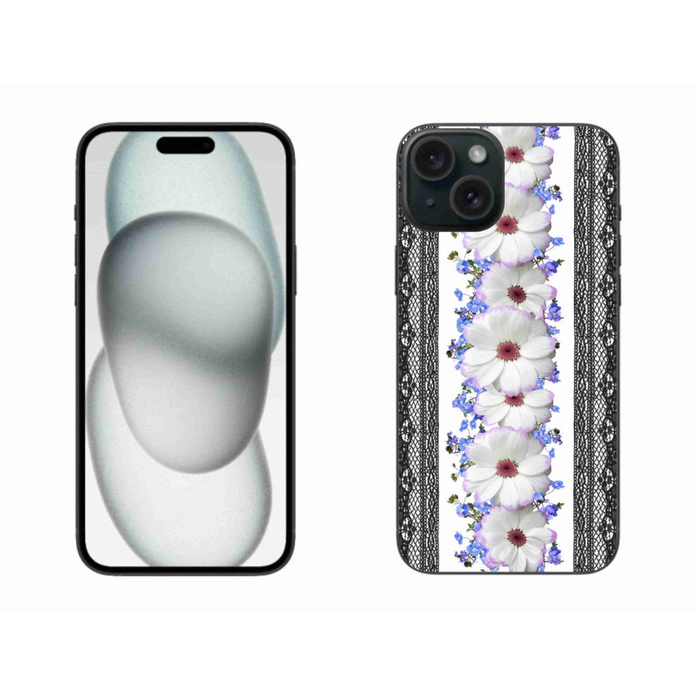 Gelový kryt mmCase na iPhone 15 Plus - květiny 8