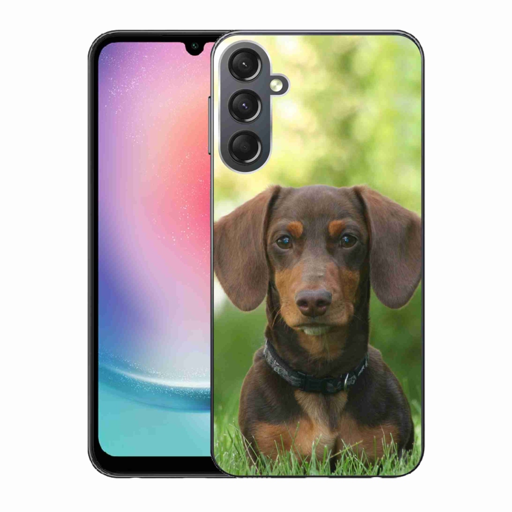 Gelový obal mmCase na Samsung Galaxy A24 - hnědý jezevčík