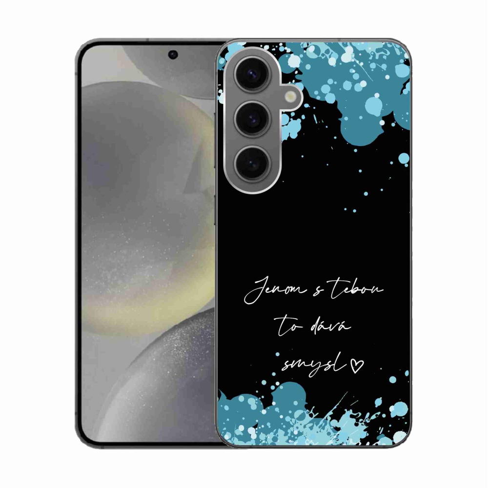 Gelový kryt mmCase na Samsung Galaxy S24 - zamilovaný text černé pozadí