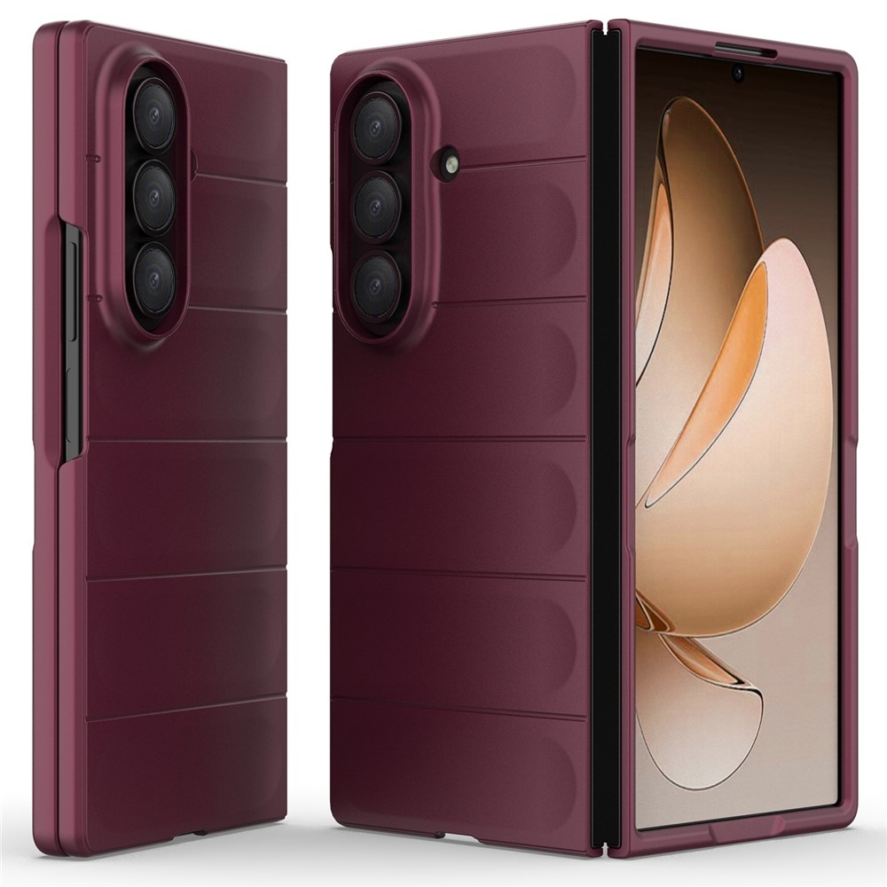 Rugg odolný gelový obal na Samsung Galaxy Z Fold7 5G - vínový