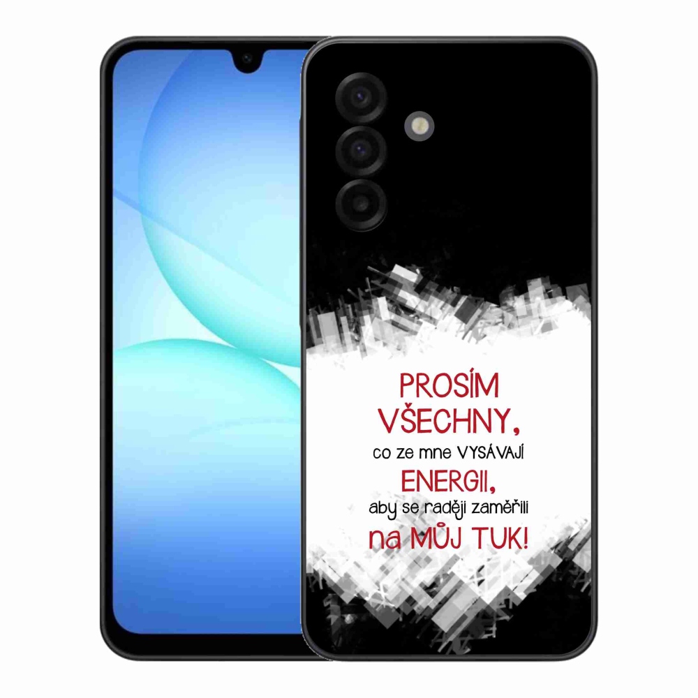 Gelový kryt mmCase na Samsung Galaxy A17 4G/5G - vtipný text 1 červený