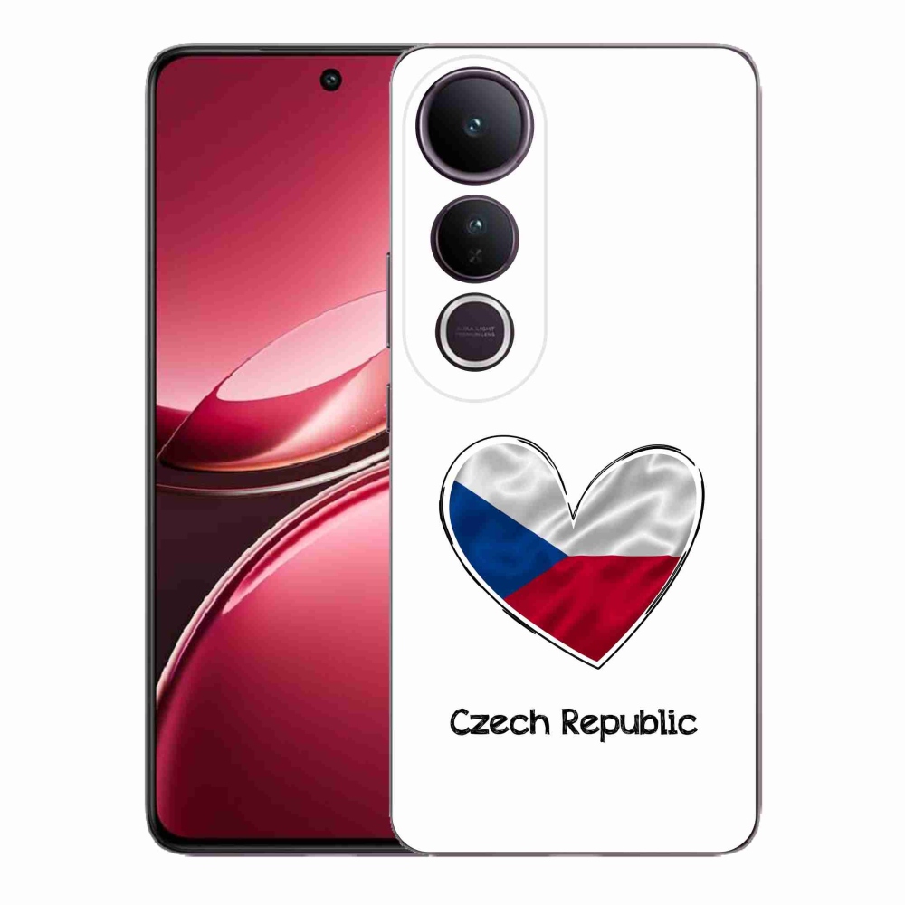 Gelový kryt mmCase na Vivo V50 Lite 4G/5G - vlajka srdce bílé pozadí