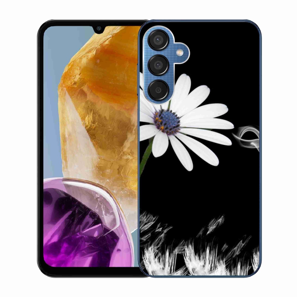 Gelový kryt mmCase na Samsung Galaxy M15 5G - bílá květina