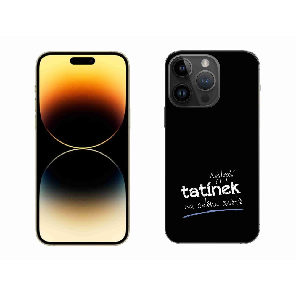Gelový kryt mmCase na iPhone 14 Pro Max 6.7 - nejlepší tatínek 4 černé pozadí