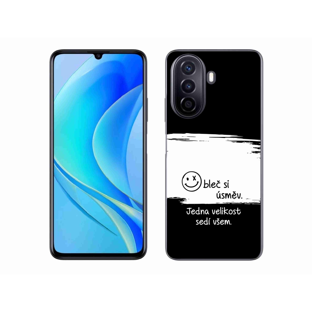 Gelový kryt mmCase na Huawei Nova Y70 - vtipný text 8 bíločerné pozadí