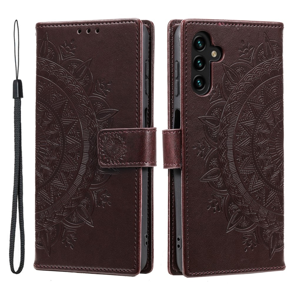 Mandala knížkové pouzdro na Samsung Galaxy A26 5G - hnědé