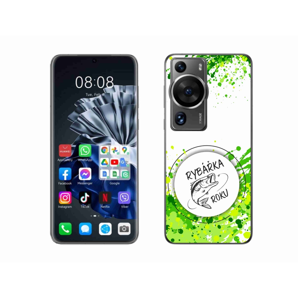 Gelový kryt mmCase na Huawei P60 Pro - rybářka roku bílé pozadí