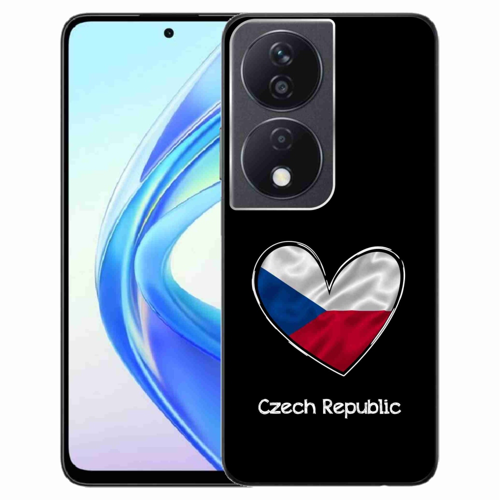 Gelový kryt mmCase na Honor X7b/Honor 90 Smart - vlajka srdce černé pozadí