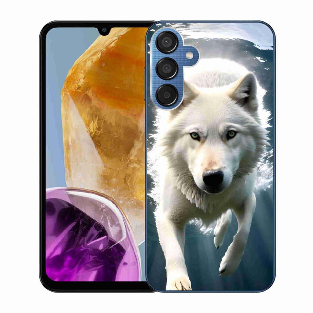 Gelový kryt mmCase na Samsung Galaxy M15 5G - bílý vlk