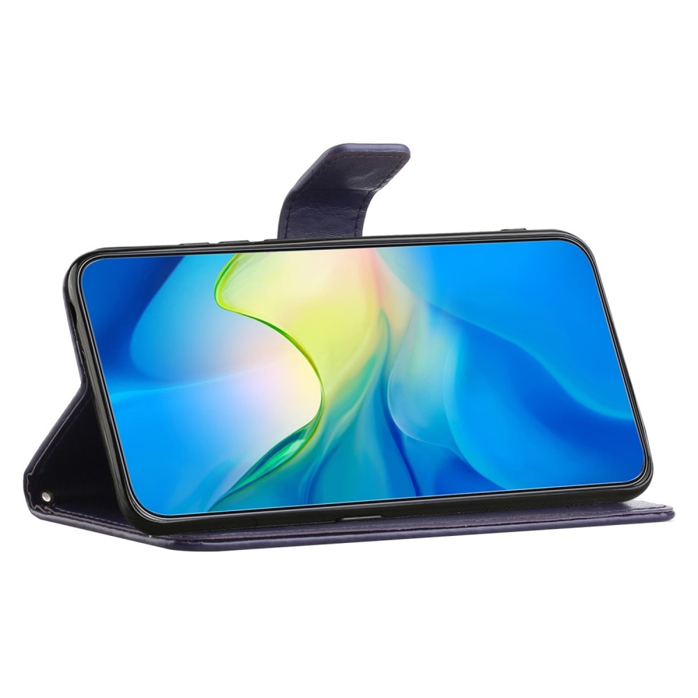 Flower knížkové pouzdro na Xiaomi Redmi 12 4G/5G - tmavěfialové