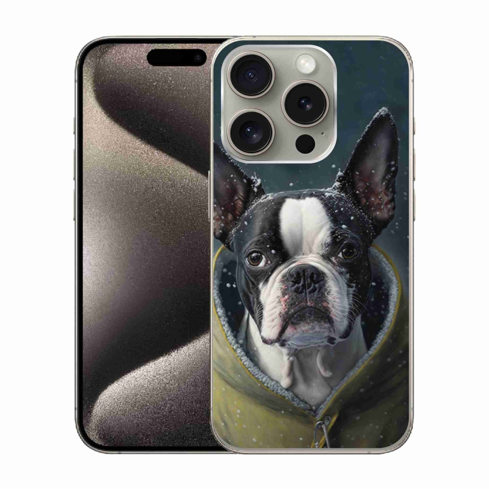 Gelový kryt mmCase na iPhone 15 Pro - buldoček