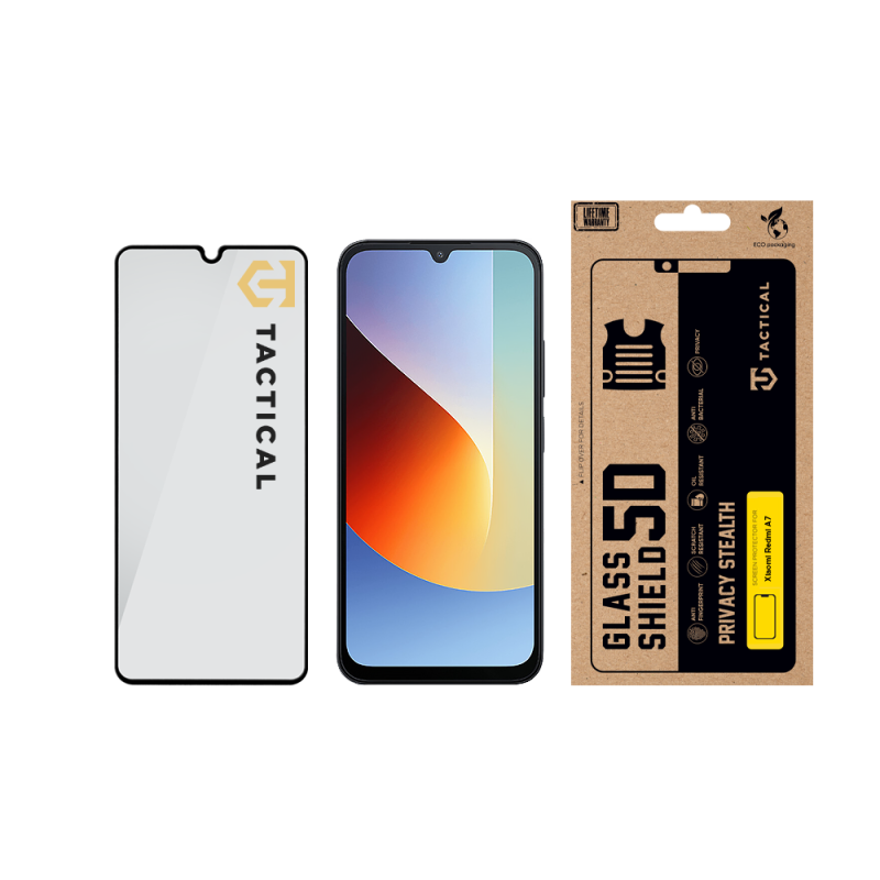 Tactical Glass Shield Privacy Stealth 5D sklo pro Xiaomi Redmi A7 Black