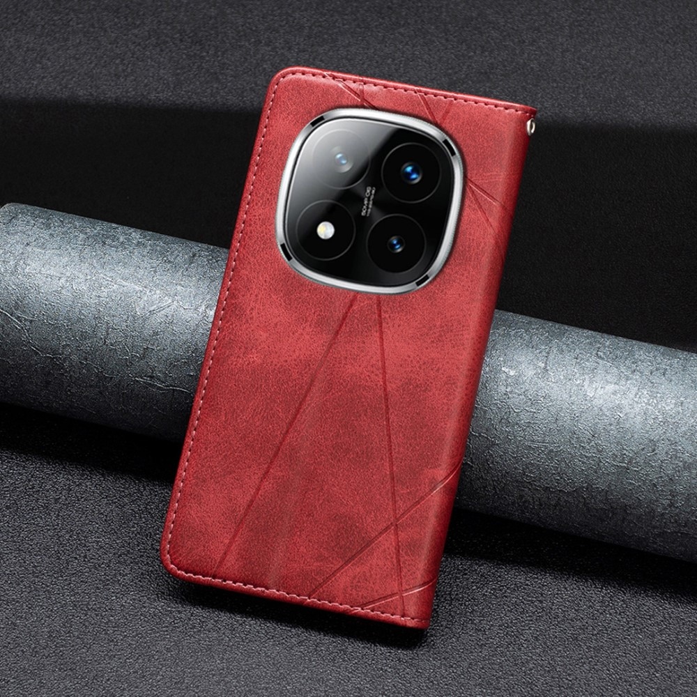 Triangle knížkové pouzdro na Xiaomi Redmi Note 14 Pro - červené