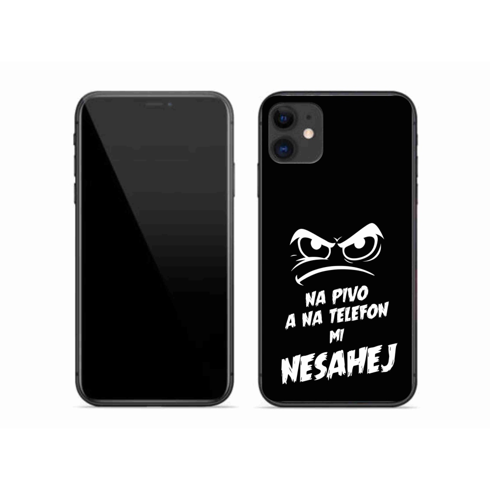 Gelový kryt mmCase na iPhone 11 - pivní motiv 2 černé pozadí