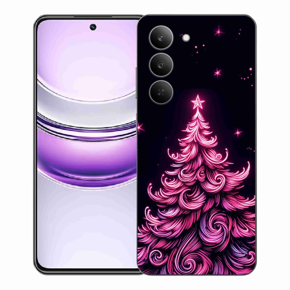 Gelový kryt mmCase na Realme 14x 5G - neonový vánoční stromek 2